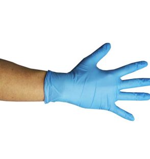 economy blue powder free nitrile gloves