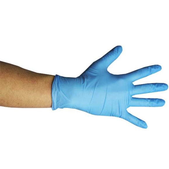 economy blue powder free nitrile gloves