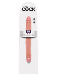 king cock 12 in slim double dildo flesh